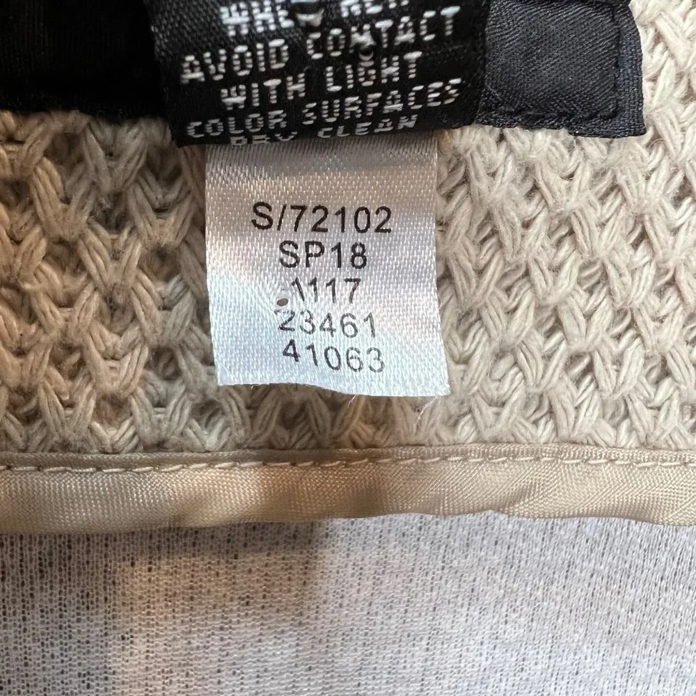 Alfani Jacket Mens Large Textured Knit Moto Beige Full Zip Pockets Notched Colla